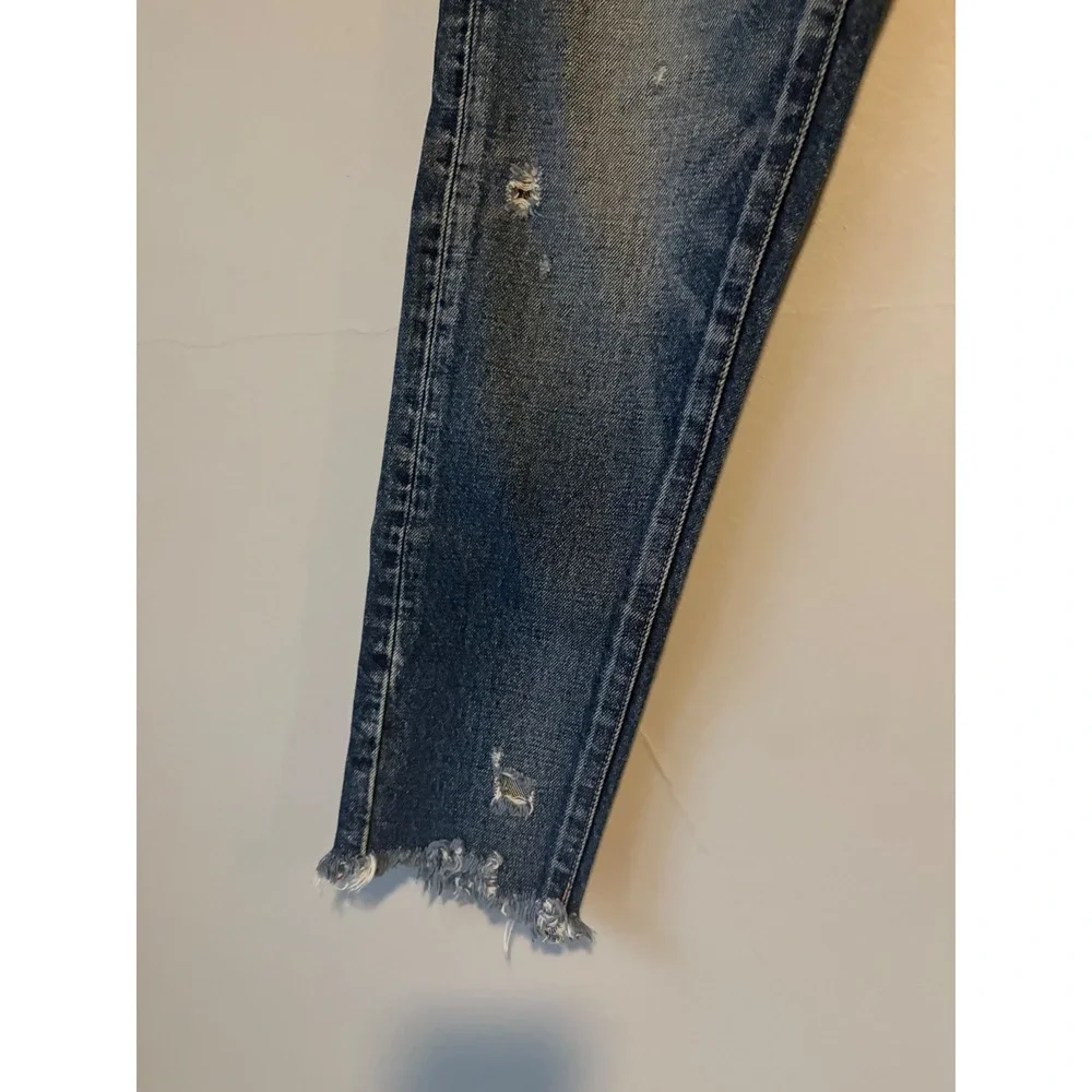 Moussy Vintage Distressed Medium Wash Straight Leg Jeans Size 25 - Picture 6 of 11